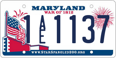 MD license plate 1AE1137
