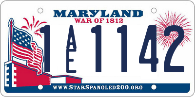 MD license plate 1AE1142