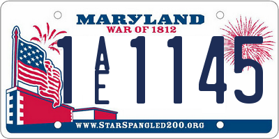 MD license plate 1AE1145