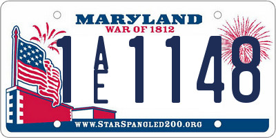 MD license plate 1AE1148