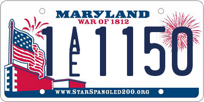 MD license plate 1AE1150