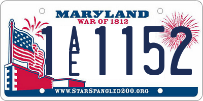 MD license plate 1AE1152