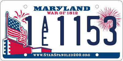 MD license plate 1AE1153