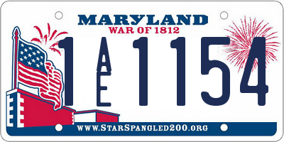 MD license plate 1AE1154