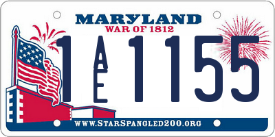 MD license plate 1AE1155