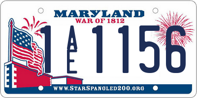 MD license plate 1AE1156