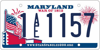 MD license plate 1AE1157