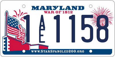 MD license plate 1AE1158