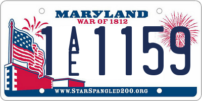 MD license plate 1AE1159