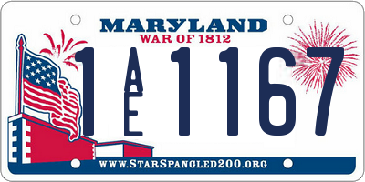 MD license plate 1AE1167