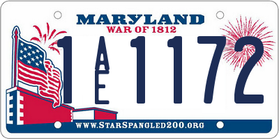 MD license plate 1AE1172
