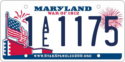 MD license plate 1AE1175