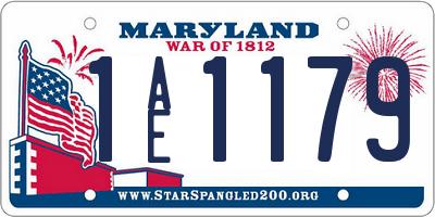 MD license plate 1AE1179