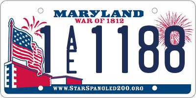 MD license plate 1AE1188