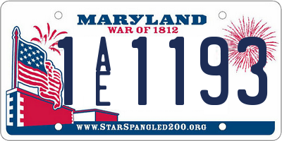 MD license plate 1AE1193