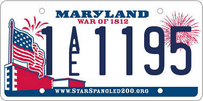 MD license plate 1AE1195