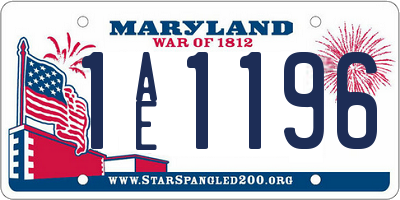 MD license plate 1AE1196
