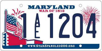 MD license plate 1AE1204