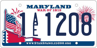 MD license plate 1AE1208