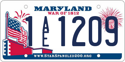 MD license plate 1AE1209