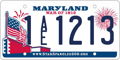 MD license plate 1AE1213