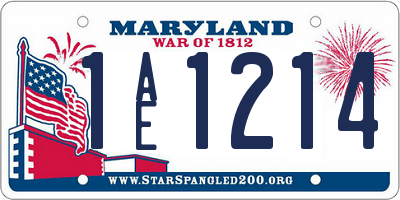 MD license plate 1AE1214