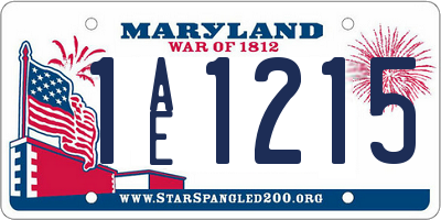 MD license plate 1AE1215