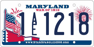 MD license plate 1AE1218
