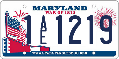 MD license plate 1AE1219