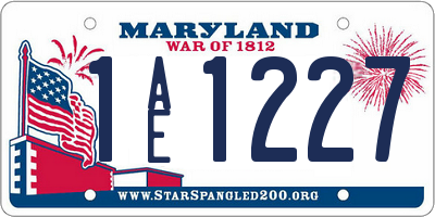 MD license plate 1AE1227