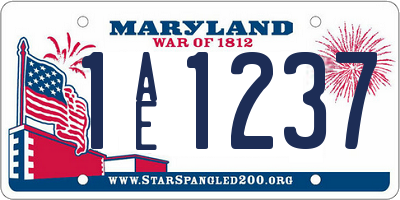 MD license plate 1AE1237