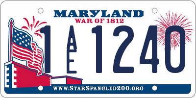 MD license plate 1AE1240