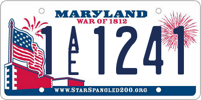 MD license plate 1AE1241