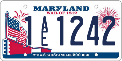 MD license plate 1AE1242