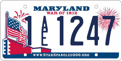 MD license plate 1AE1247