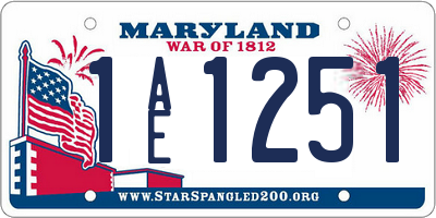 MD license plate 1AE1251