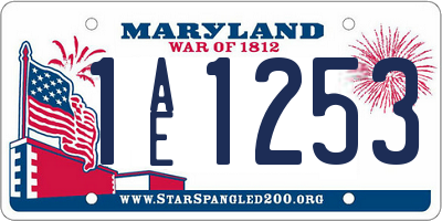 MD license plate 1AE1253