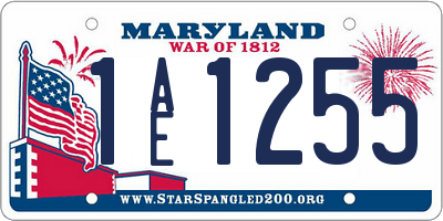 MD license plate 1AE1255