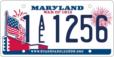 MD license plate 1AE1256