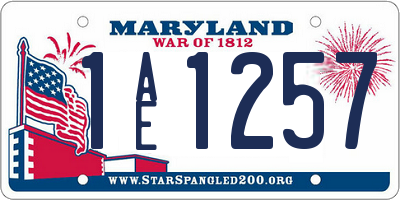 MD license plate 1AE1257