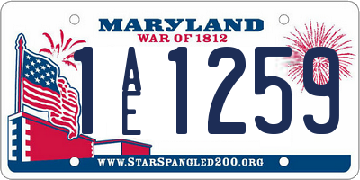 MD license plate 1AE1259