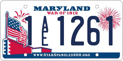 MD license plate 1AE1261