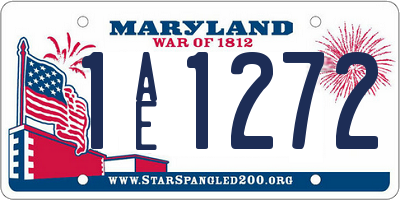 MD license plate 1AE1272
