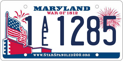 MD license plate 1AE1285