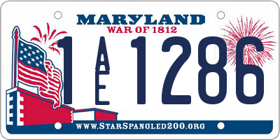 MD license plate 1AE1286