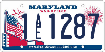 MD license plate 1AE1287