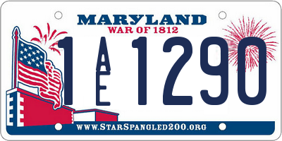 MD license plate 1AE1290
