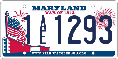 MD license plate 1AE1293
