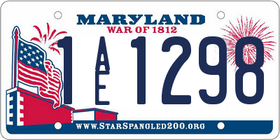 MD license plate 1AE1298