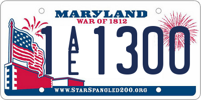 MD license plate 1AE1300